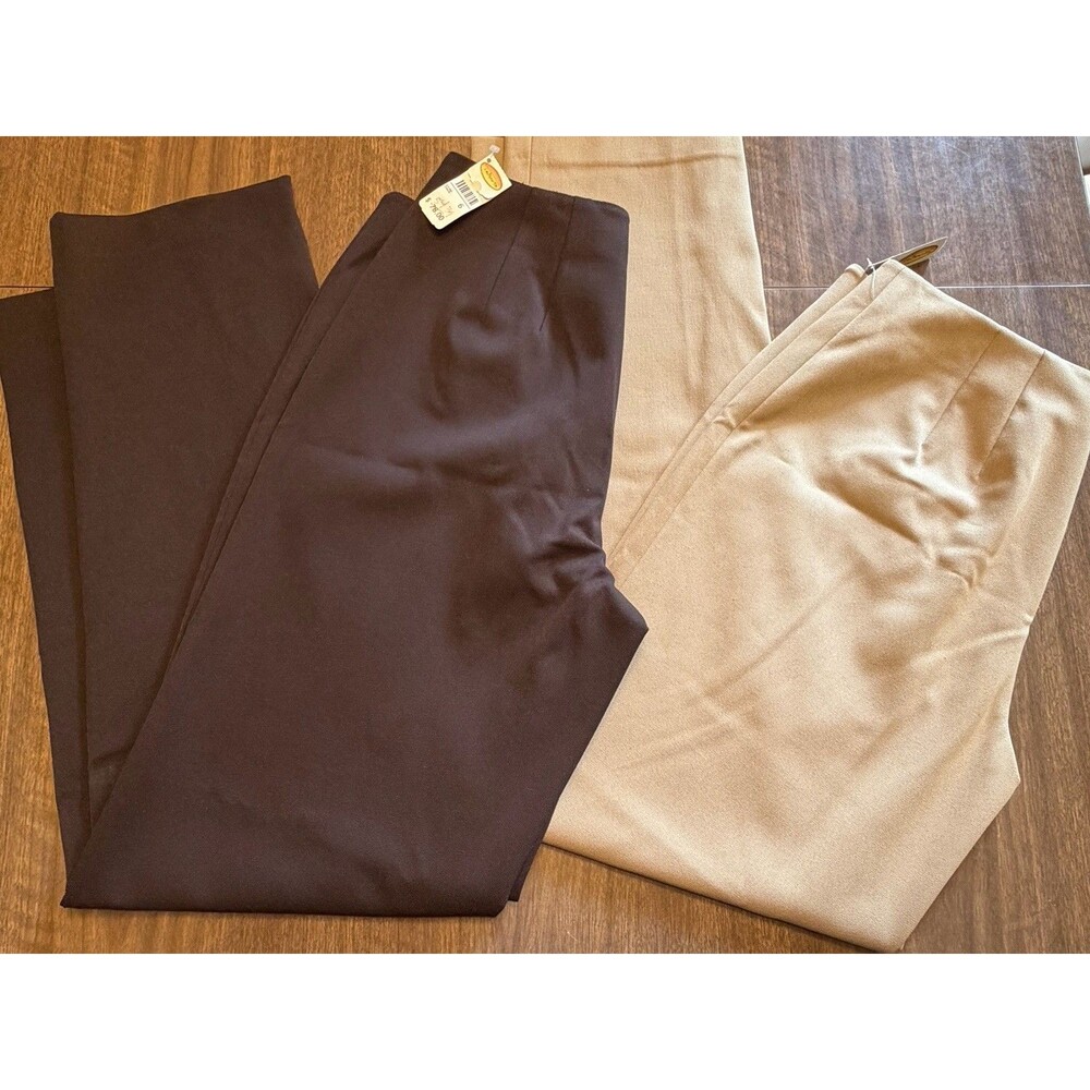 2 Pairs NWT Talbots Womens Stretch Pants Sz 6 Straight Leg Dart Waist 90’s Vtg